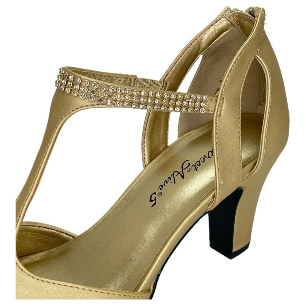 Easy Street Flash Gold Satin Rhinestone Womens Heels Size 9M - Picture 7 of 12